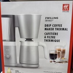 ZWILLING Enfinigy 10-Cup Glass Drip Coffee Maker Silver SCA Certified
